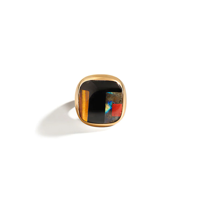 FLORILÈGE DE VIE | OMAGGIO LOMBARDINI | Anello Pietre Preziose Quadrato Nero | 25204.jpg