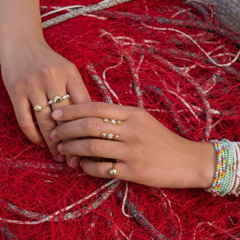 RUE DES MILLE | GALACTICA | Anello Elastico Perle Cuore Centrale | 31721.jpg