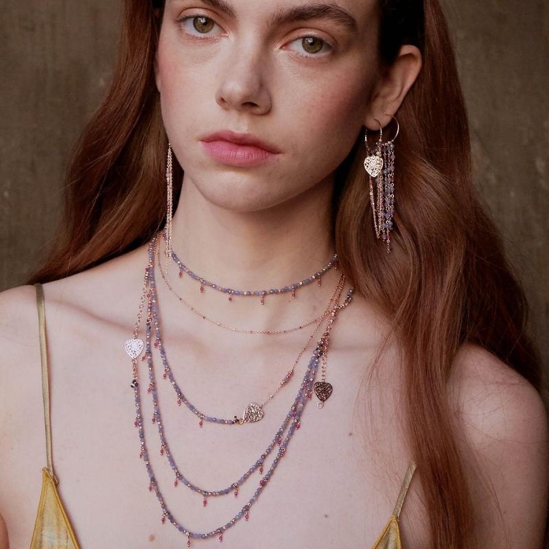 MAMAN ET SOPHIE |  | Collana Media Azzurra Tanzanite Rubellite | 37916.jpg