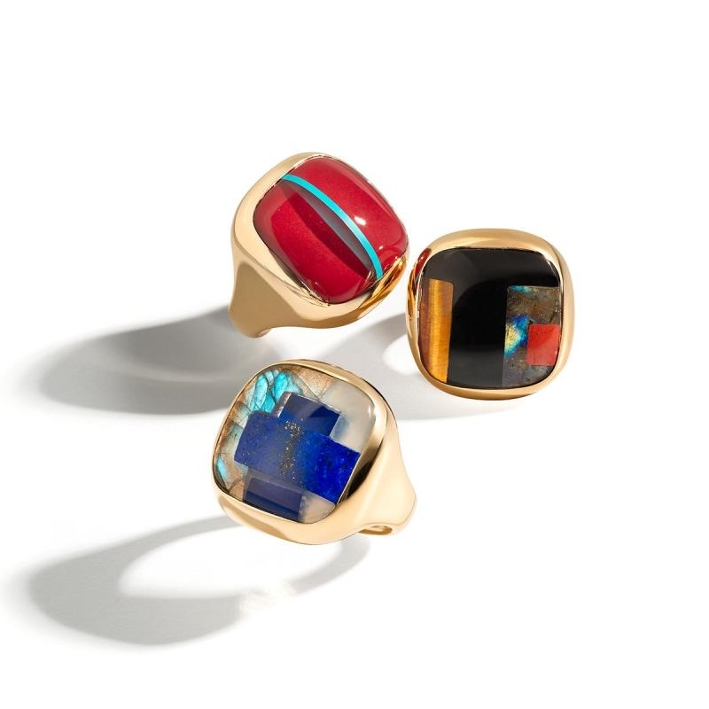 FLORILÈGE DE VIE | OMAGGIO LOMBARDINI | Anello Pietre Preziose Quadrato Nero | 40551.jpg