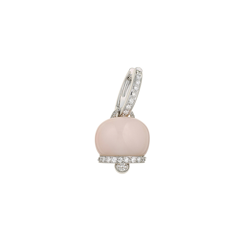 CHANTECLER | CAMPANELLE | Orecchino medio in Oro Bianco, Diamanti e Corallo rosa | 46342.jpg