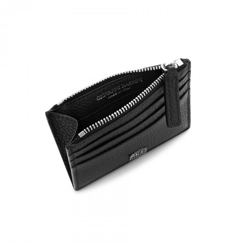 Portacarte Zip Pelle Goffrata