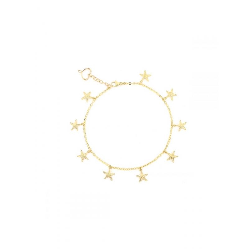 MAMAN ET SOPHIE | Gli abitanti del mare | Cavigliera con Stelle Marine Galvanica Gialla | 50328.jpg