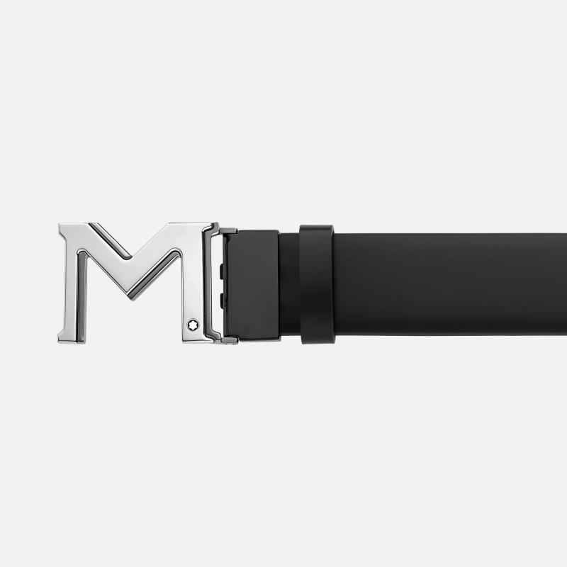 MONTBLANC |  | Cintura da 35 mm Reversibile in Pelle Nera/Grigia con Fibbia “M” | 51272.jpg