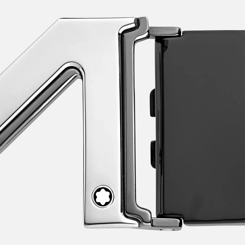 MONTBLANC |  | Cintura da 35 mm Reversibile in Pelle Nera/Grigia con Fibbia “M” | 51274.jpg
