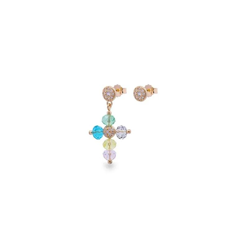 RUE DES MILLE |  | Orecchino Croce Crystal Cross Multicolor | 51780.jpg