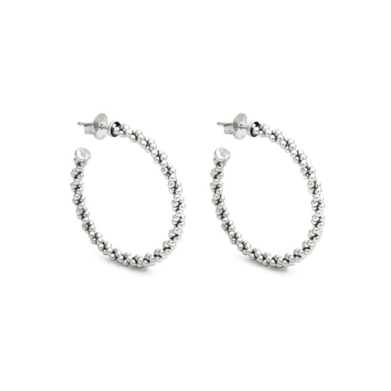 Orecchini Cerchio Treccia Grandi Argento 925