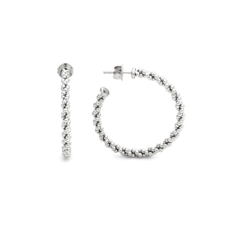 Orecchini Cerchio Treccia Grandi Argento 925