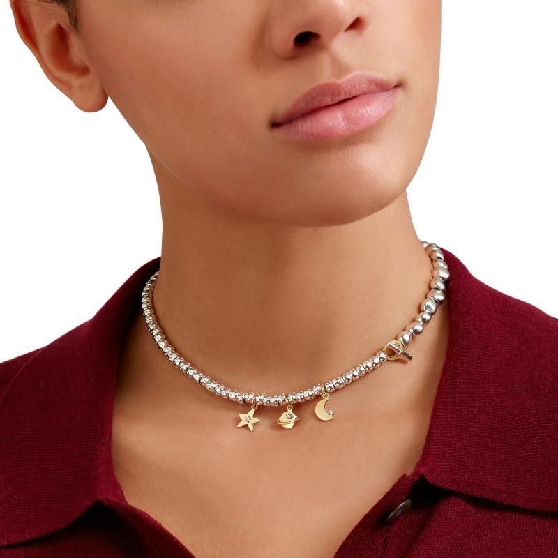 Ciondolo Luna Oro Giallo & Diamante Bianco