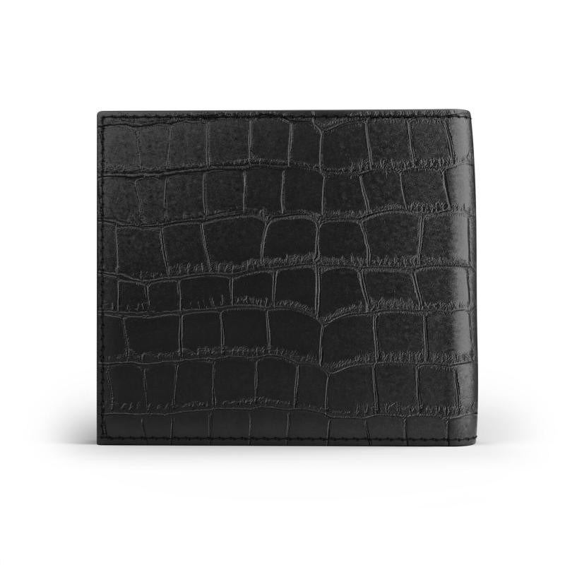 Portafoglio Pelle Croco Nera