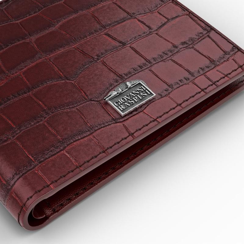 Portafoglio pelle croco borgogna GIOVANNI RASPINI
