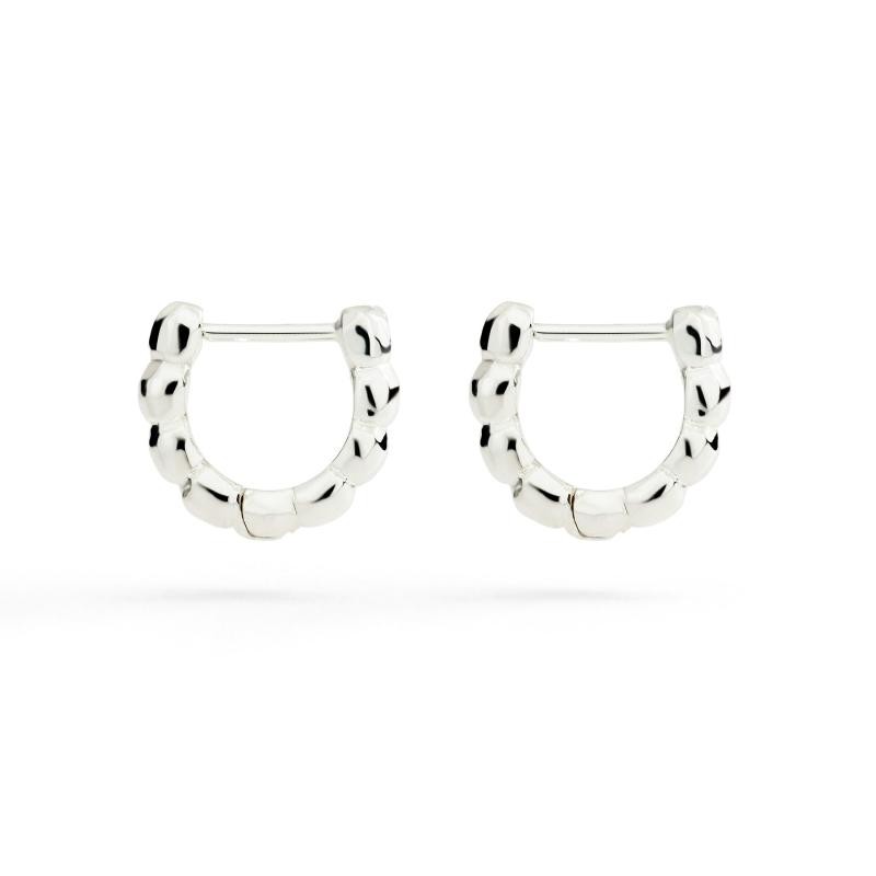 Orecchini Hoop Granelli Argento