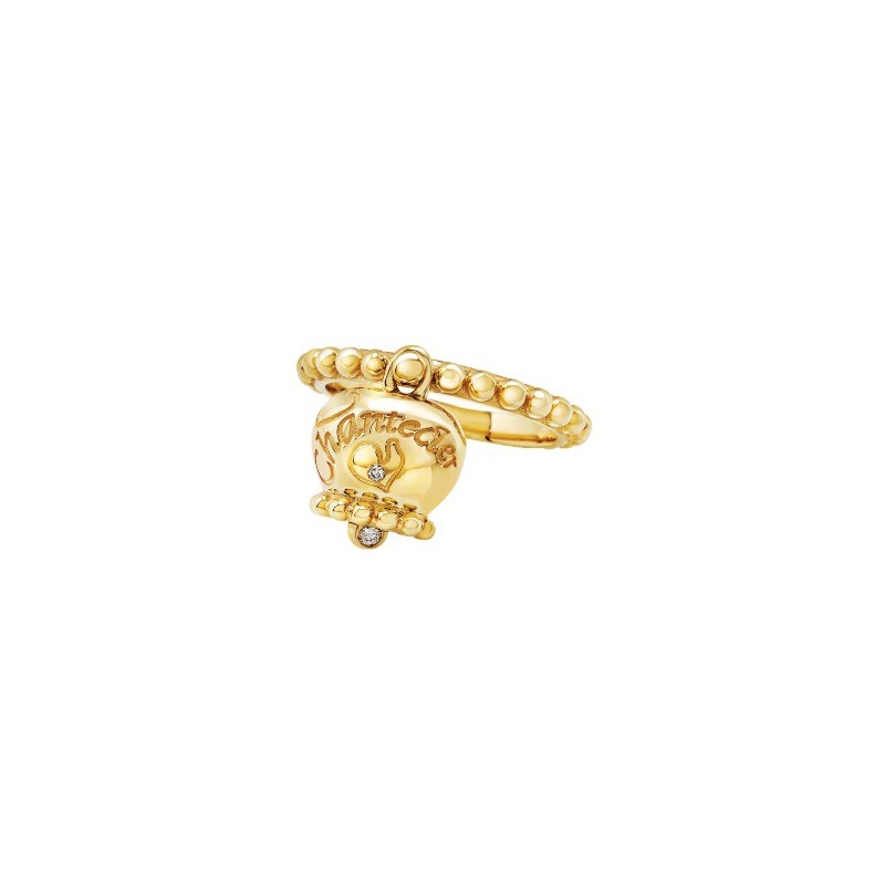 Anello Campanella Suamem Oro Giallo 9kt Diamanti