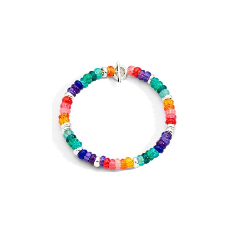 Bracciale Rondelle Argento e Plastica Riciclata