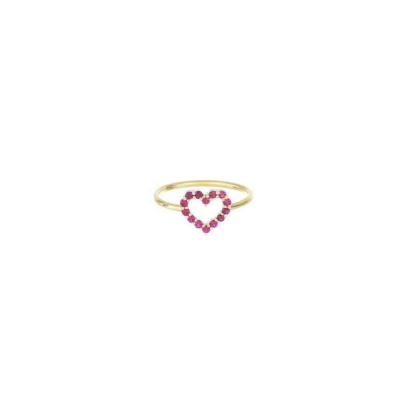 Anello Brillando Cuore di Rubini