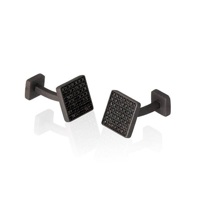 Gemelli in Titanio e 98 Diamanti Black