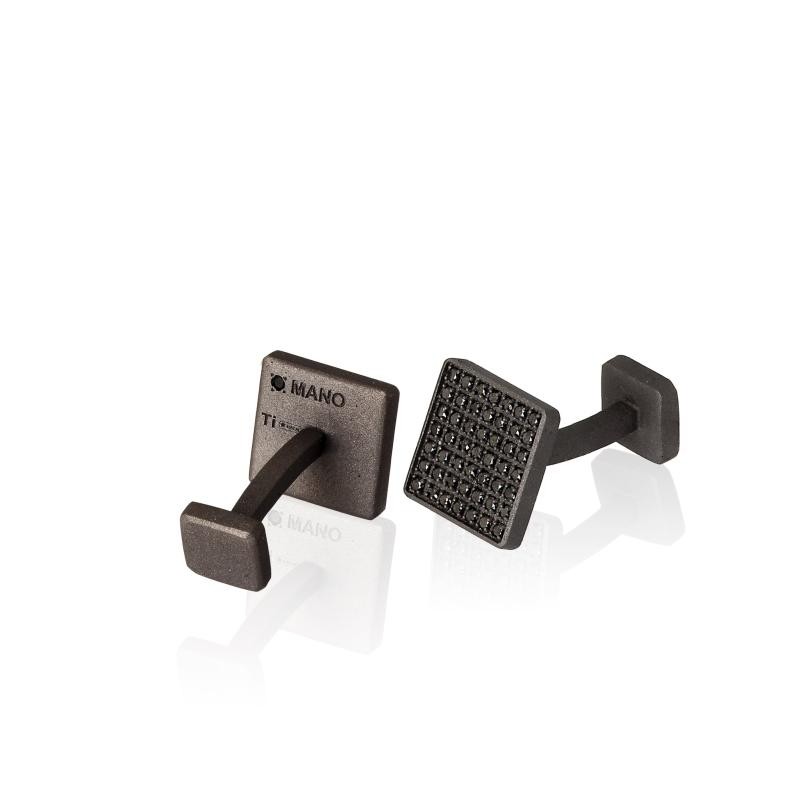 Gemelli in Titanio e 98 Diamanti Black