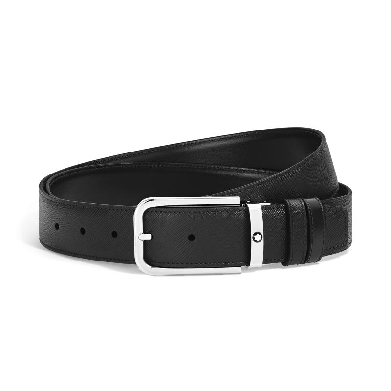 Cintura Reversibile 35 mm in Pelle Sartorial con Fibbia Rettangolare