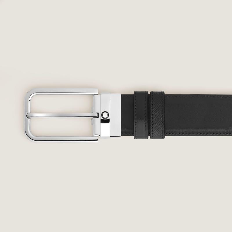 Cintura Reversibile 35 mm in Pelle Sartorial con Fibbia Rettangolare