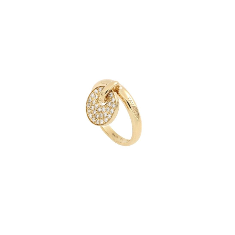 Anello Giove Charm oro Giallo e Pavé di Diamanti