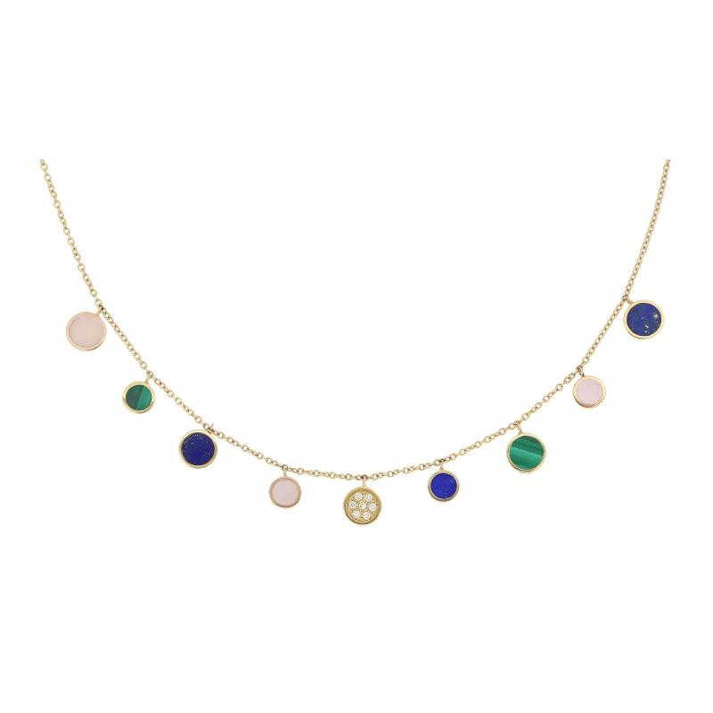 Collana Brio Cerchi Multicolore e Pavé di Diamanti
