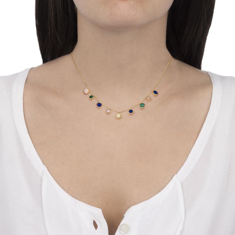 Collana Brio Cerchi Multicolore e Pavé di Diamanti