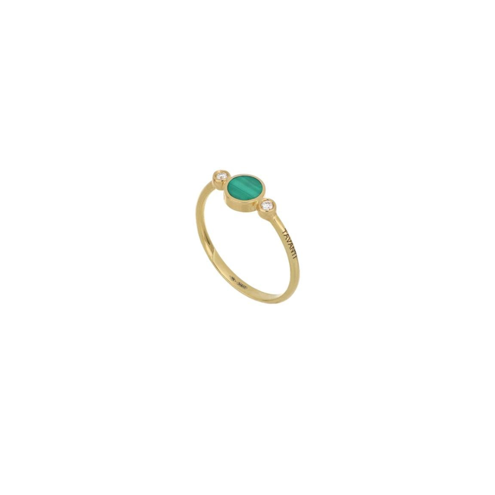 Anello Brio Cerchio Malachite e Diamanti