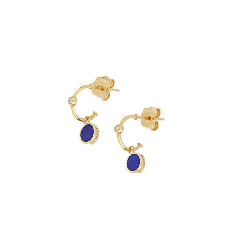 Orecchini Charm Brio Cerchio Lapislazzuli e Diamanti