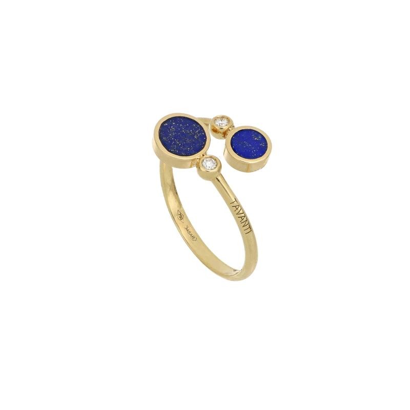 Anello Contrariè Brio Cerchi Lapislazzuli e Diamanti