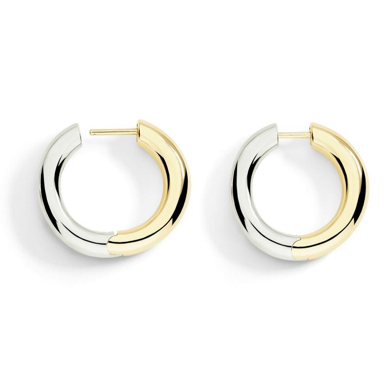 Orecchini Hoop Argento e Oro Giallo