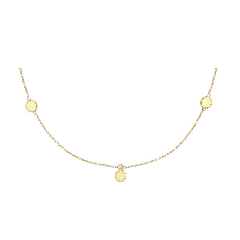 Collana Brio Cerchi Oro Lucido e Diamanti