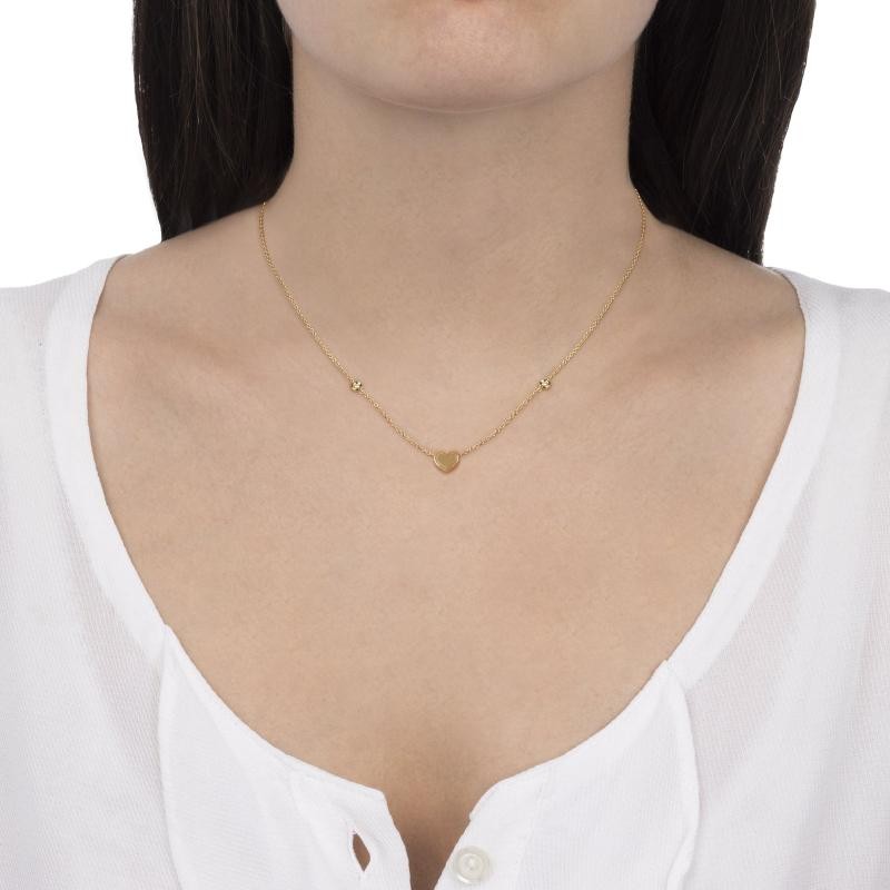 Collana Brio Cuore Oro Lucido e Diamanti